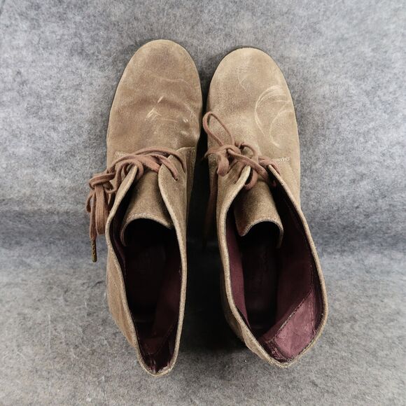 Clarks Shoes Womens 9.5 Indigo Chukka Heel Booties Classic Leather Lace Up Brown - Picture 7 of 14